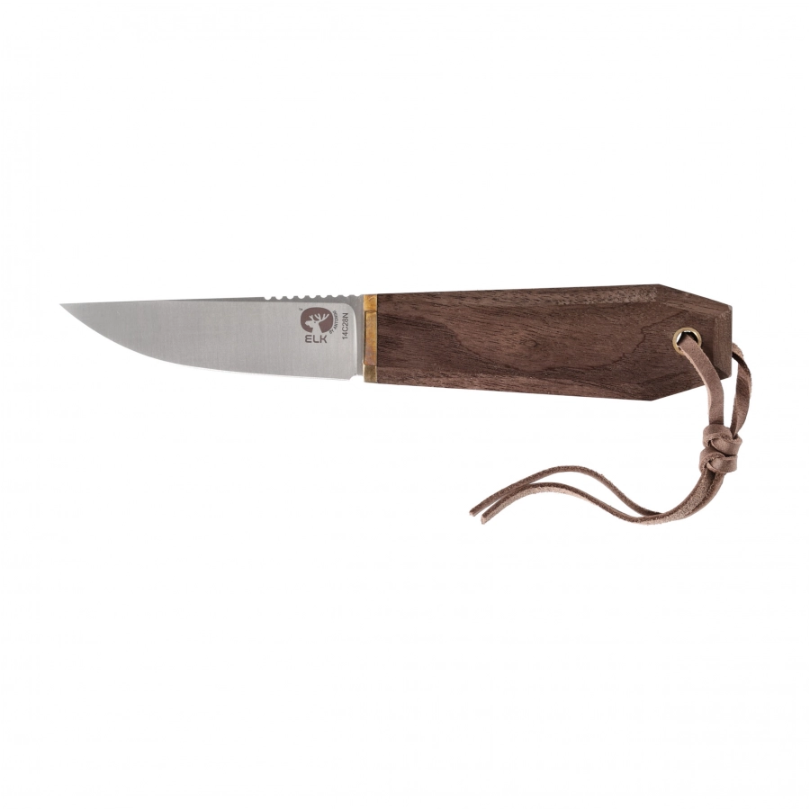Nóż Antonini Elk Leather Sheath 19 3007/19_LN ESB z brązową rękojeścią z orzecha włoskiego