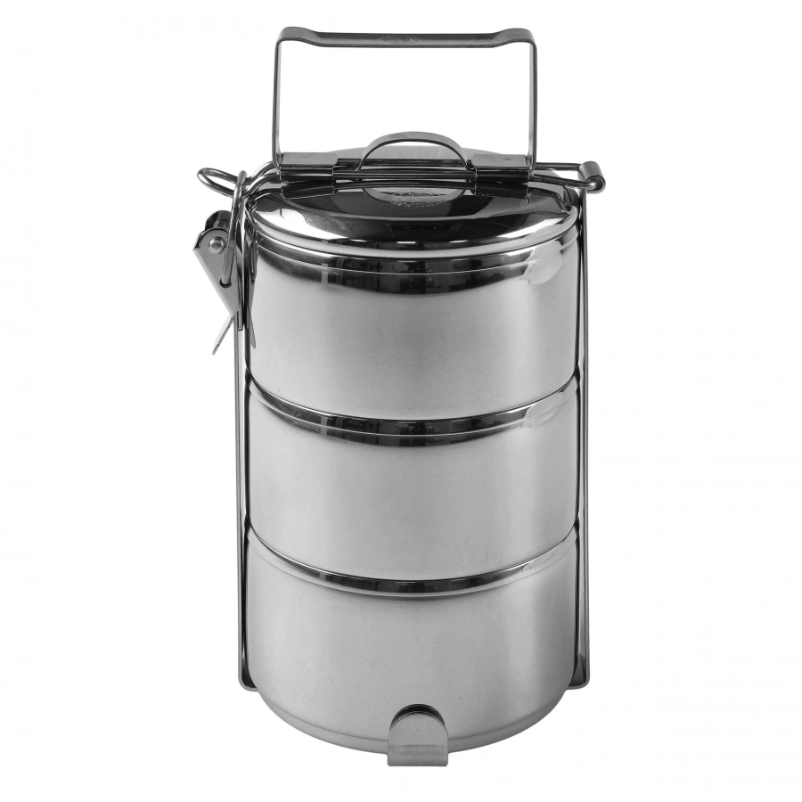 Stalowa menażka Zebra Thailand Food Carrier 10 cm z trzema garnuszkami i uchwytem