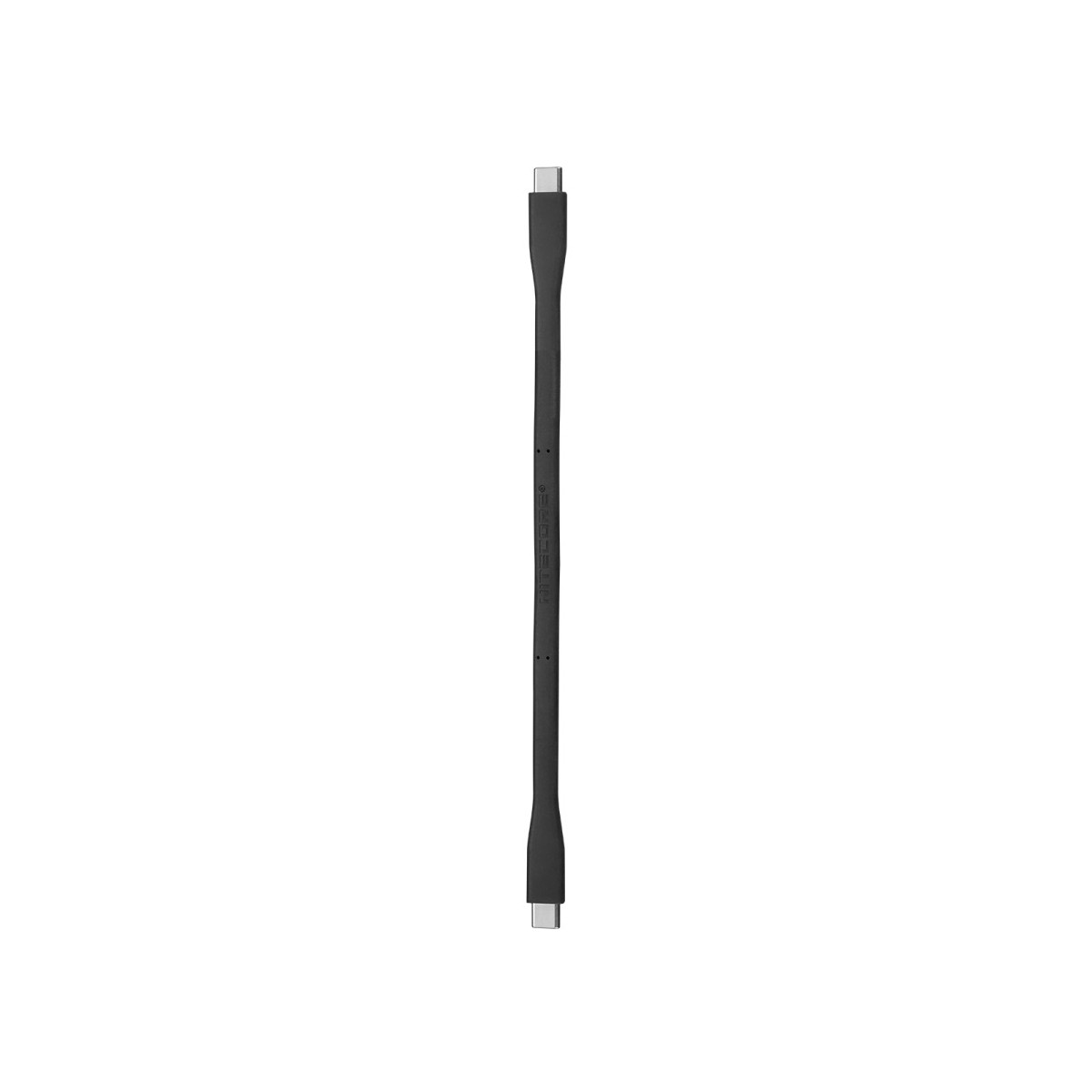 Przewód Nitecore USB-C.FS Flexible Stand z dwoma USB-C, wyprostowany czarny przewód, końcówki USB-C u góry i u dołu