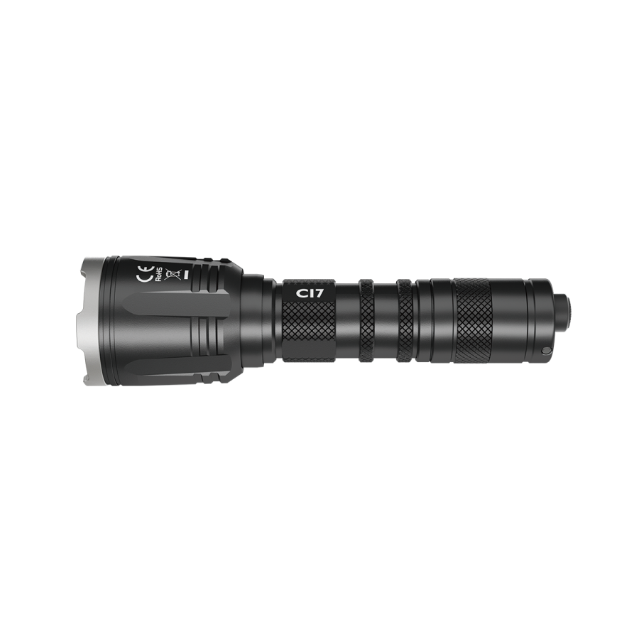 Latarka ręczna Nitecore CI7 ze światłem białym i IR 940 nm, widok z boku, oznaczenie CI7 na korpusie