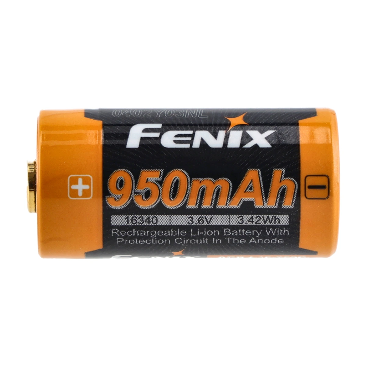 Akumulator Fenix ARB-L16 16340 950 mAh na białym tle