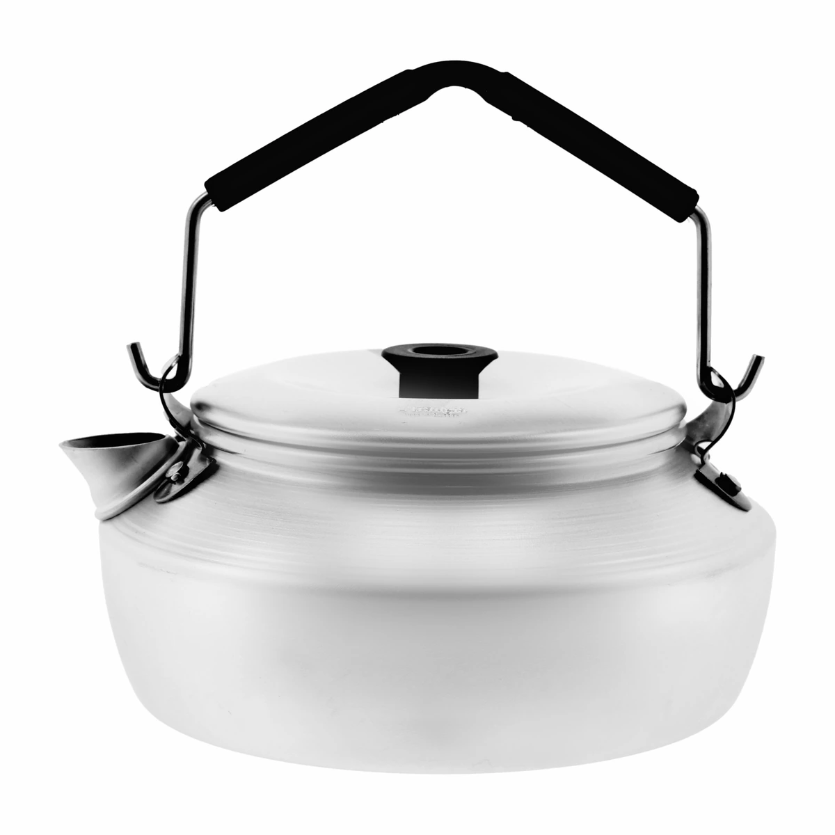 Aluminiowy czajnik Trangia Kettle 600 ml na białym tle