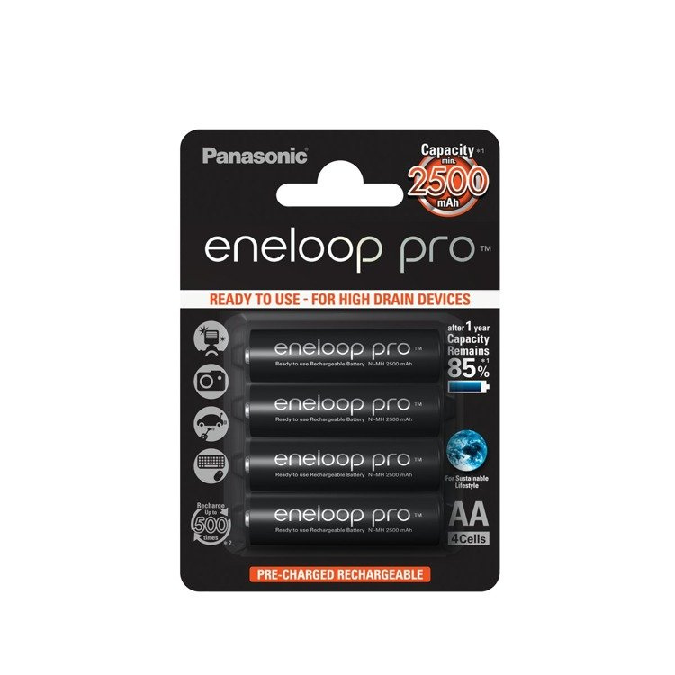 Panasonic Eneloop PRO BK-3HCDE/4BE — opakowanie czterech akumulatorów AA
