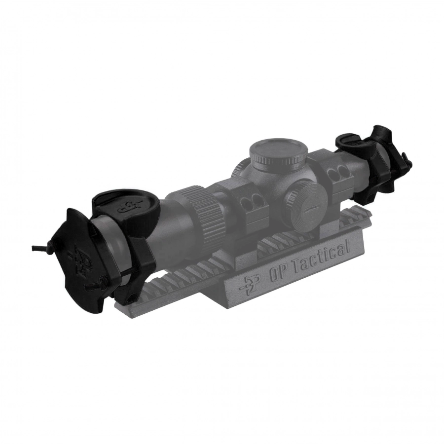 Osłony OPtactical — ilustracja montażu na lunecie niewchodzącej w zestaw
