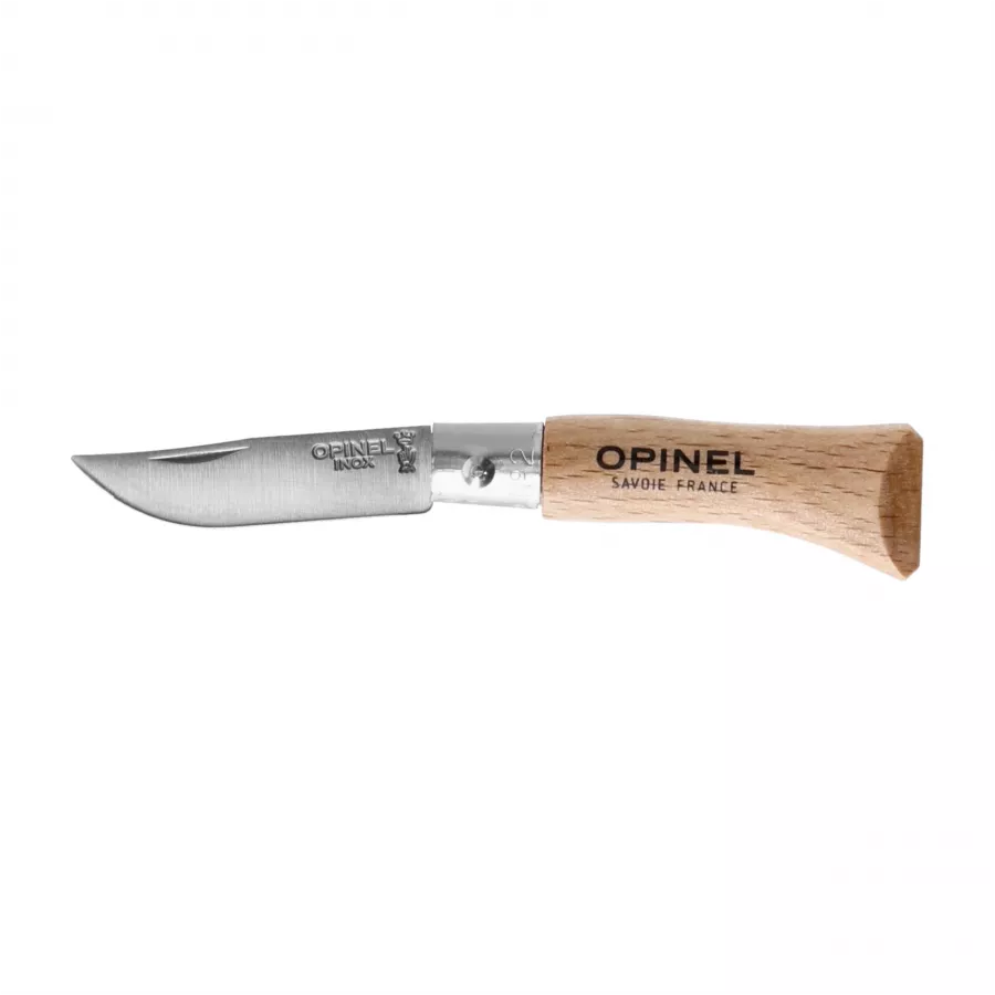 Nóż składany z rodziny Opinel Inox z głownią ze stali nierdzewnej i bukową rękojeścią