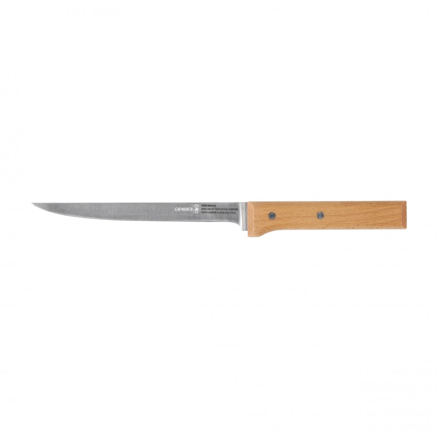 Nóż do filetowania Opinel Parallele Fillet 121 z głownią 180 mm i bukową rękojeścią
