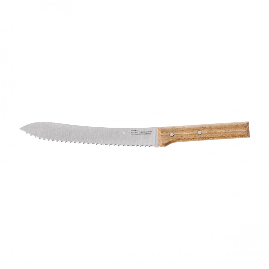 Ząbkowany nóż do chleba Opinel Parallele Bread 116 z drewnianą rękojeścią