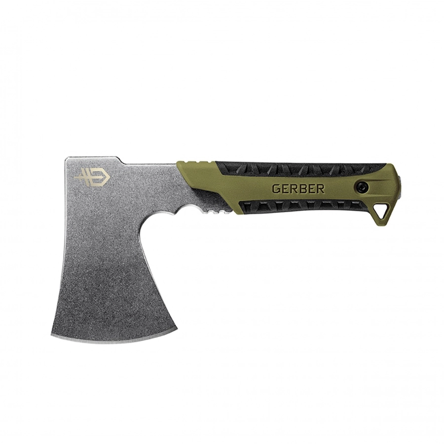 Zielony toporek Gerber Pack Hatchet flat z gumowanym uchwytem