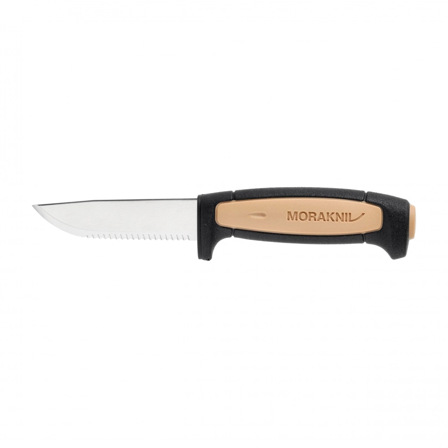 Morakniv Craft Pro Rope z ostrzem częściowo ząbkowanym i czarno-kremową rękojeścią