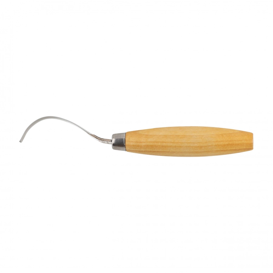 Nóż łyżkowy Morakniv Hook 163 Double Edge z dwustronnym ostrzem i drewnianą rękojeścią