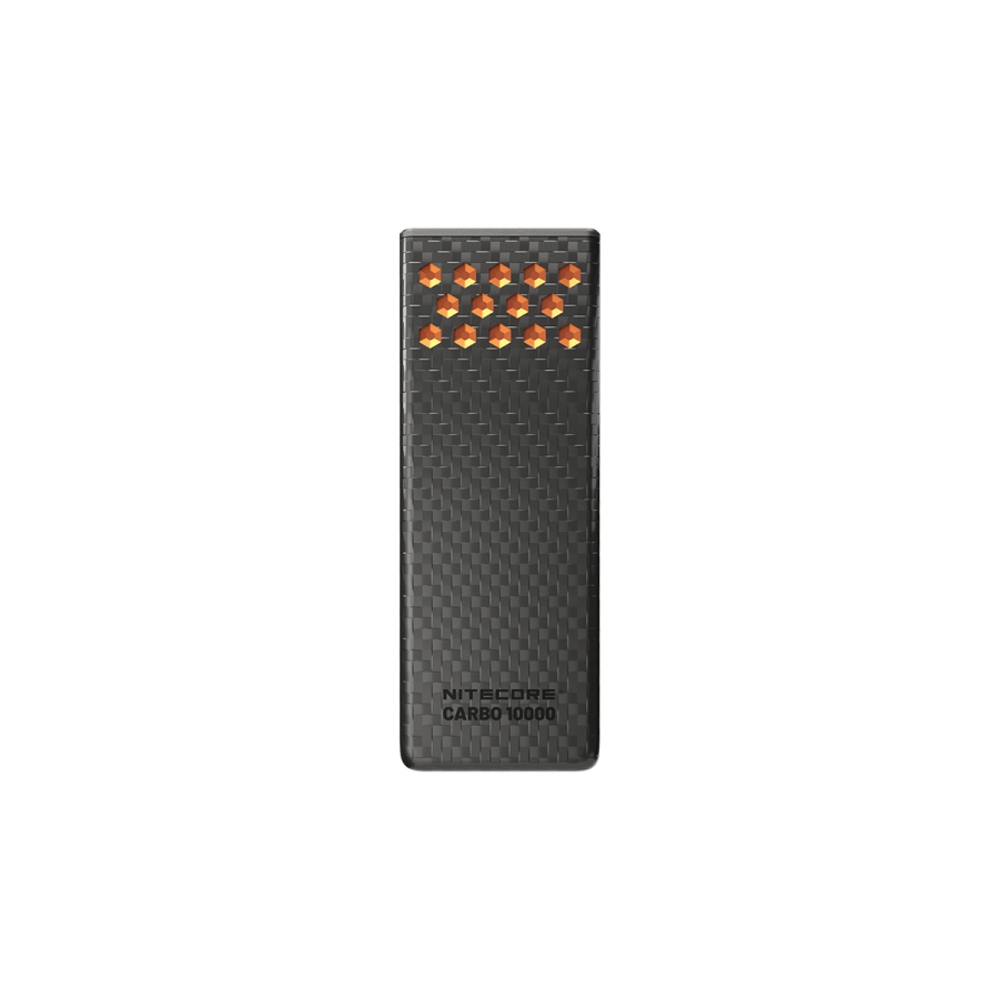 Powerbank Nitecore CARBO 10000 Gen2 z pomarańczowymi akcentami
