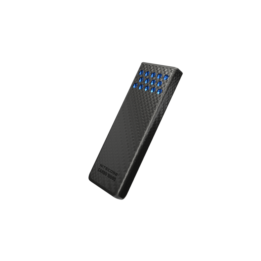 Nitecore CARBO 10000 Gen2 z niebieskimi akcentami obudowy