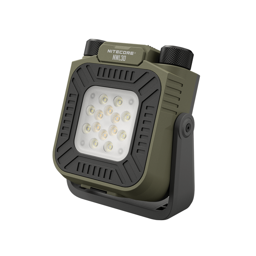 Lampa turystyczna Nitecore NWL30 z obrotowym uchwytem i pokrętłami regulacji