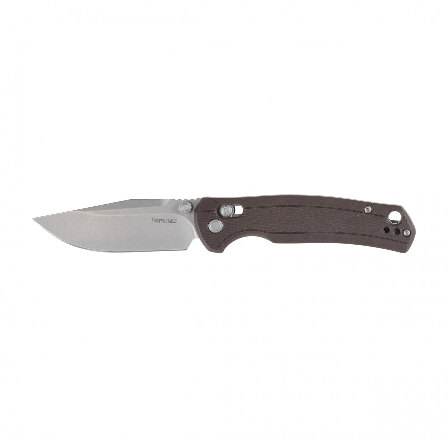 Nóż składany Kershaw Maneuver 1438, głownia Drop Point 8Cr13MoV Stonewash, rękojeść nylon GFN brązowa