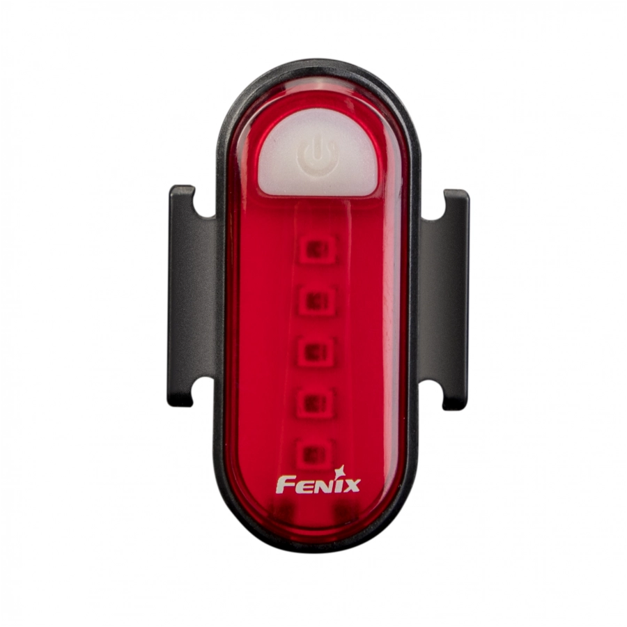 Czarno-czerwona tylna lampa rowerowa Fenix BC05R V2.0