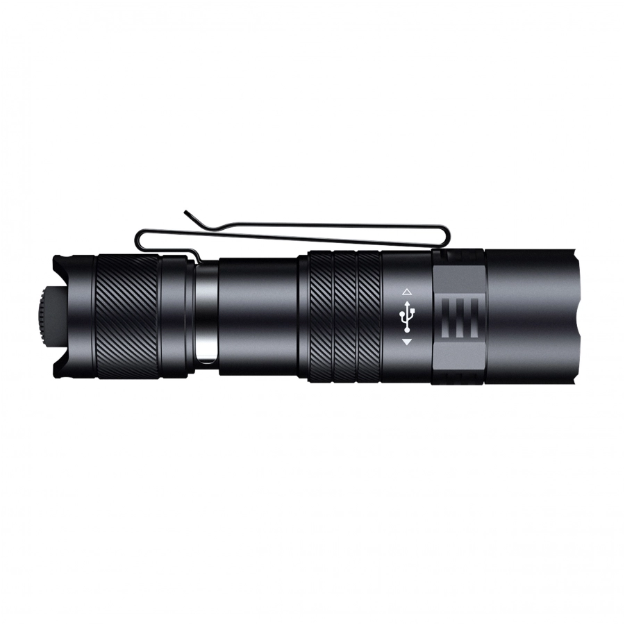 Czarna latarka taktyczna Fenix PD26R ACE z aluminiową obudową