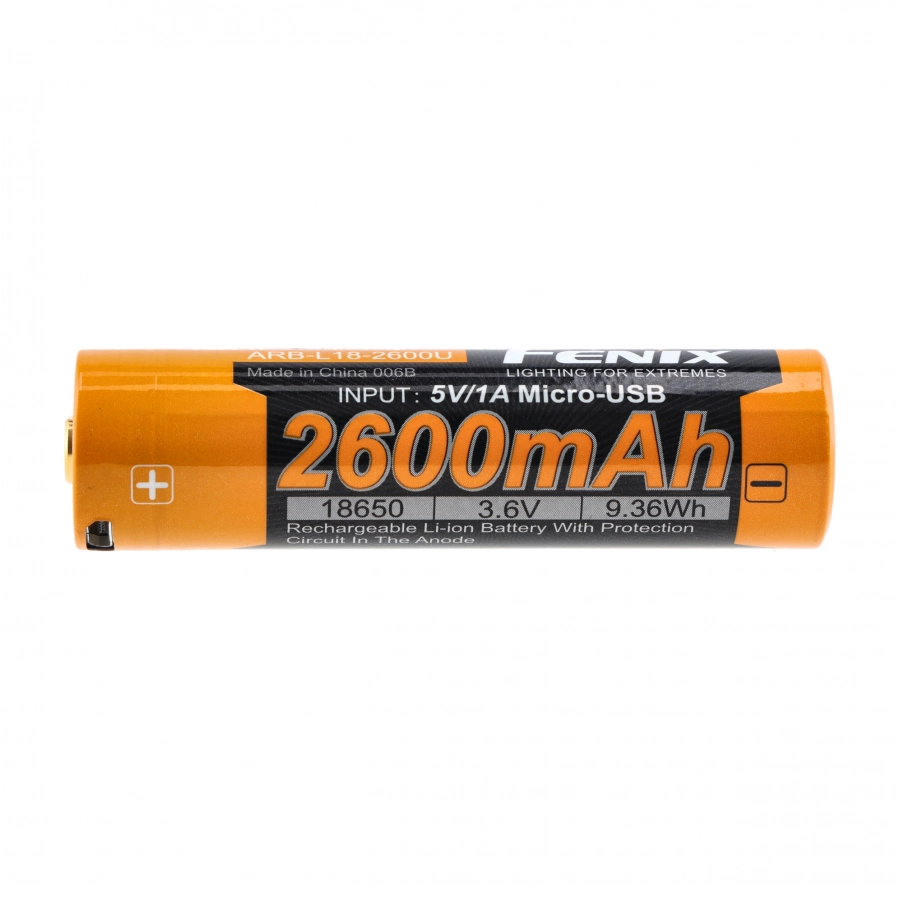 Akumulator Fenix USB ARB-L18U 18650 2600 mAh z portem micro-USB