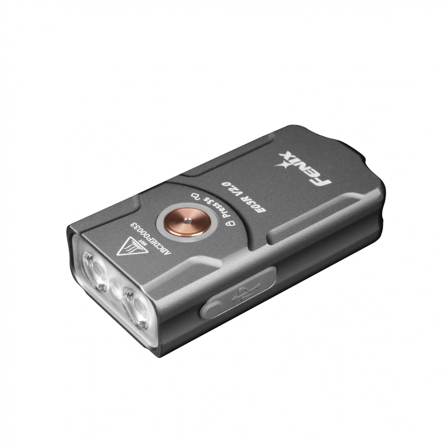 Szara latarka LED Fenix E03R V2.0