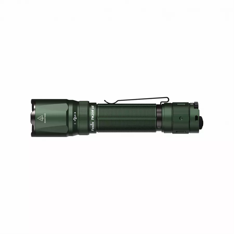Zielona latarka taktyczna Fenix TK20R UE w wariancie tropic
