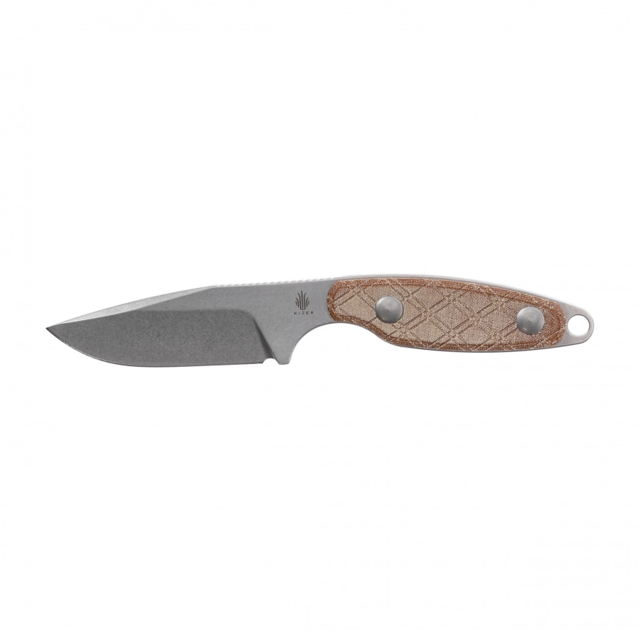 Nóż Kizer Muskrat 1064C1 z rękojeścią z micarty i pochewką z kydexu