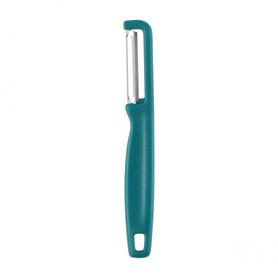Obieraczka do warzyw Victorinox Iota 6.0943.4 w kolorze zielonym z wahliwym ostrzem ze stali nierdzewnej